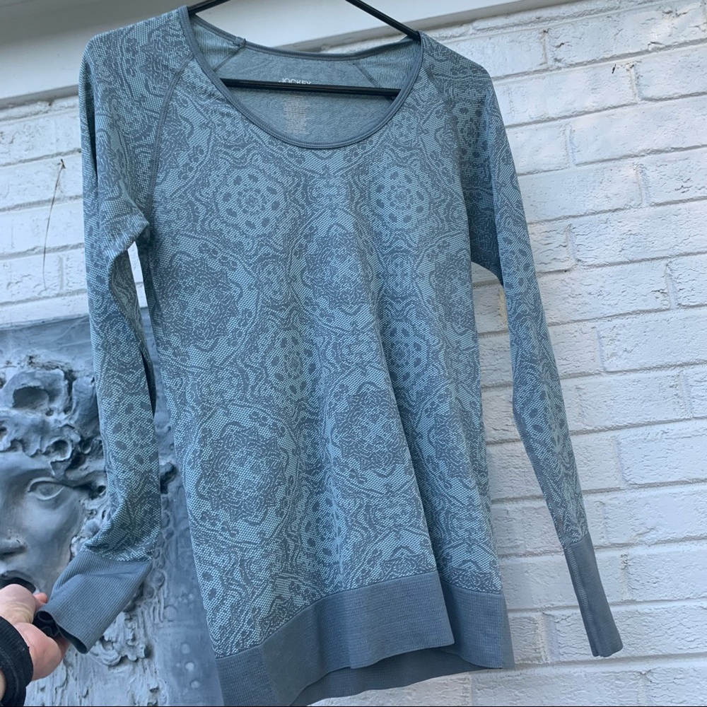 Jockey long sleeve blue/grey geometric top